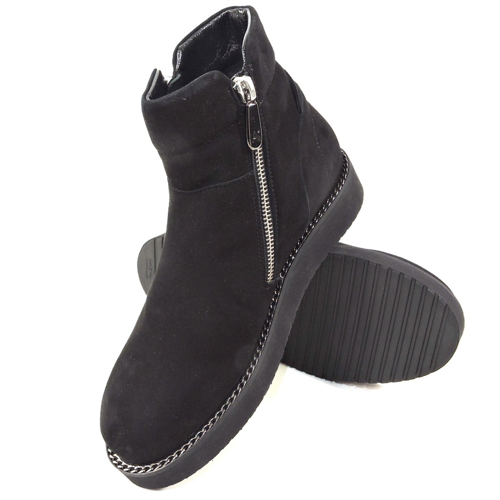 ALBERTO CICCIOLI 🇮🇹 WOMEN'S BLACK SOFT SUEDE COMFORT WINTER ANKLE BOOTIE